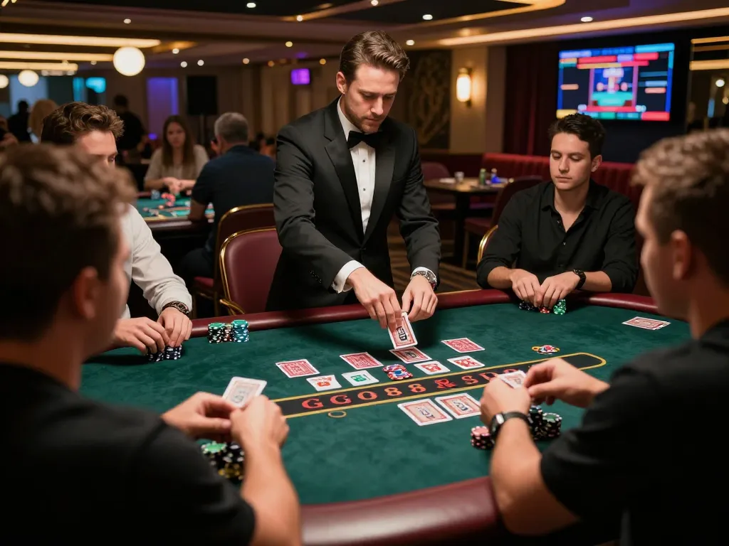 GG88 đăng nhập to an online live dealer blackjack game with engaging dealer and players.