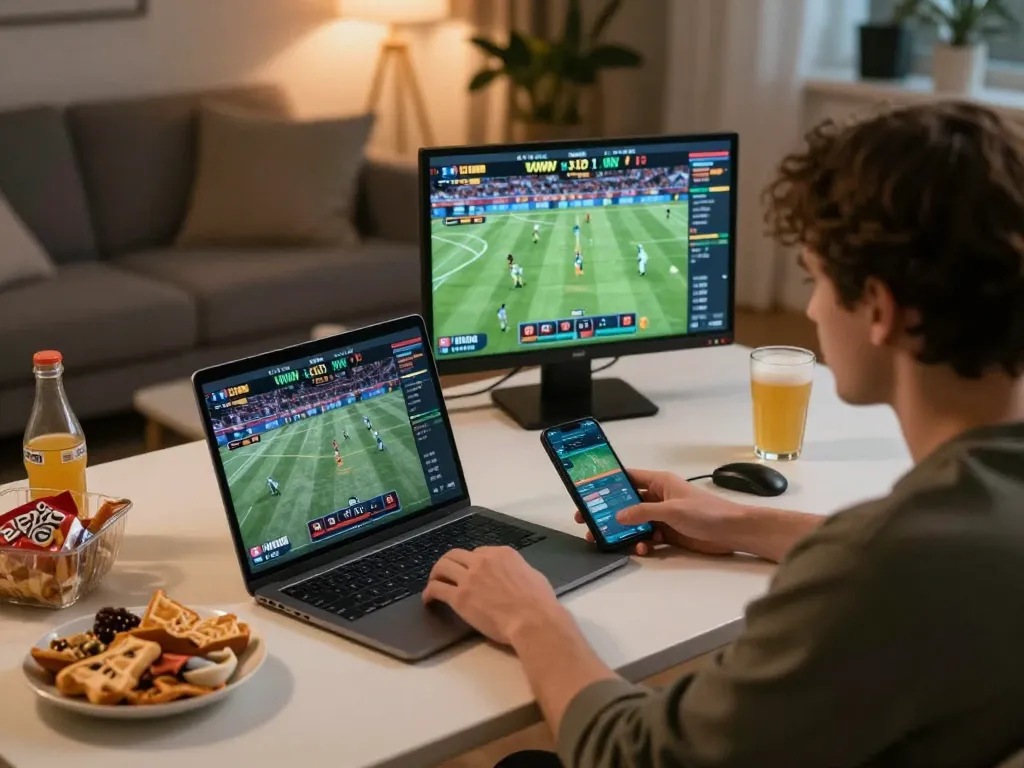 Engaging in strategic live betting with 789WIN at home, focusing on real-time sports events and responsible gaming.