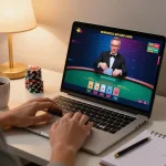 Engaging in live dealer blackjack game on 123b's online casino platform