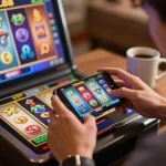 Player enjoying slot games on TG88 mobile app, showcasing vibrant graphics and engaging gameplay.