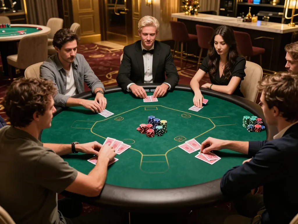 Engaged players enjoying a strategic poker game showcasing the Trang chủ QQ88 experience in a luxurious setting