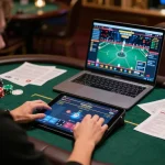 ee88 user engaged in online poker gameplay with strategy notes on the table