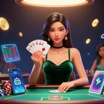Engage in togel at an exciting poker table amidst dazzling digital casino elements.