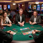 Engaging blackjack gameplay at the casino showcasing tr88 strategy in action with players nervously placing bets