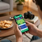 Bong88 user engaging in sports betting via smartphone, showcasing live updates and betting options.