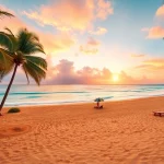 Relaxing beach scene in Australia with vibrant colors and clear waters.