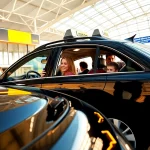 Experience a reliable Nottingham to Heathrow Taxi service with a family at the airport.