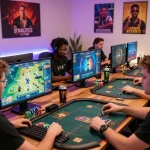 Players immersed in thrilling online gaming experience at https://sunwin333.com/ with colorful screens and engaging atmosphere.