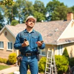 Inspecting roofing solutions for homes in South Jersey with a contractor on-site.