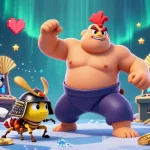Experience thrilling gameplay at NEW88 with dynamic characters and vibrant slot elements in a 3D casino scene.
