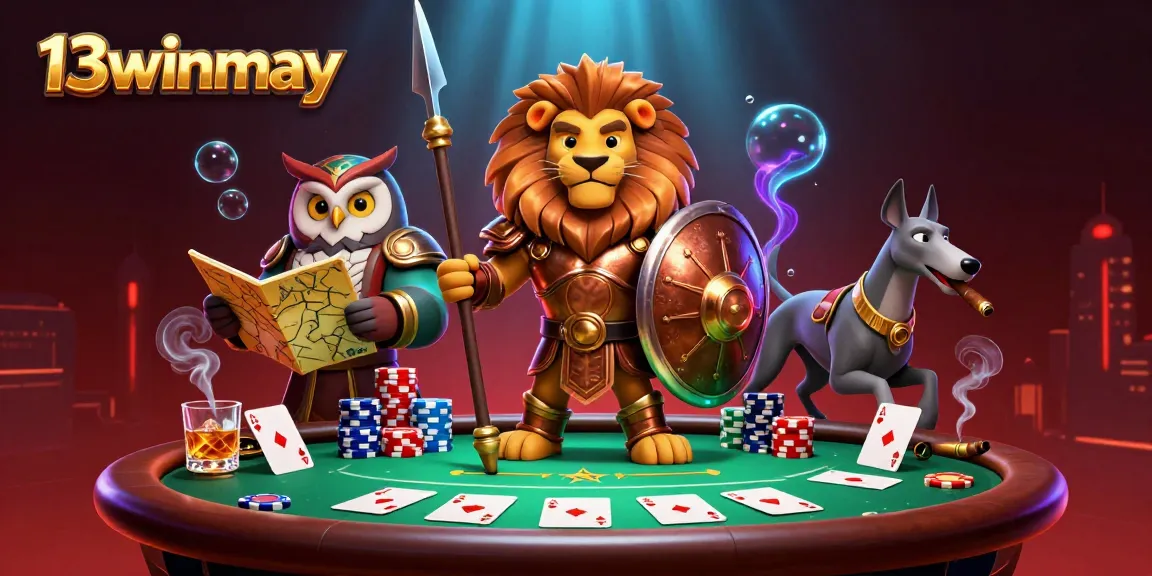 Engage in the thrilling games at 13winmay, featuring vibrant poker action and strategic characters.