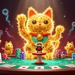 Experience the excitement of Sunwin Official with a vibrant casino scene featuring lucky symbols and poker elements.