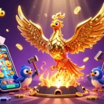 Engage with hitclubhub's visual gaming world featuring a golden phoenix and vibrant casino elements.