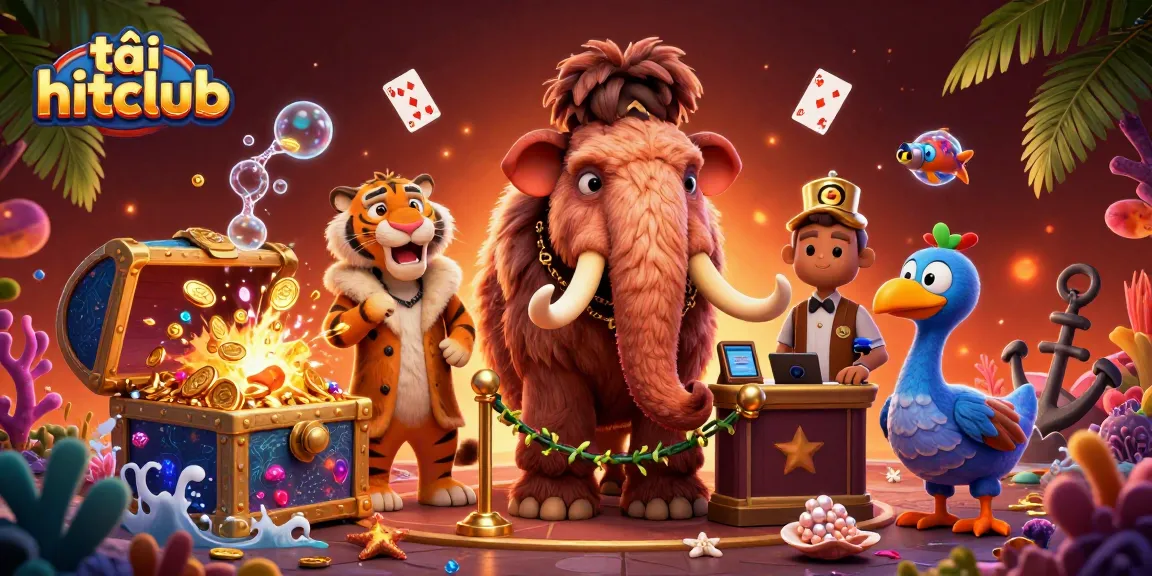 Experience excitement with tải hitclub, showcasing a vibrant casino scene featuring iconic characters.